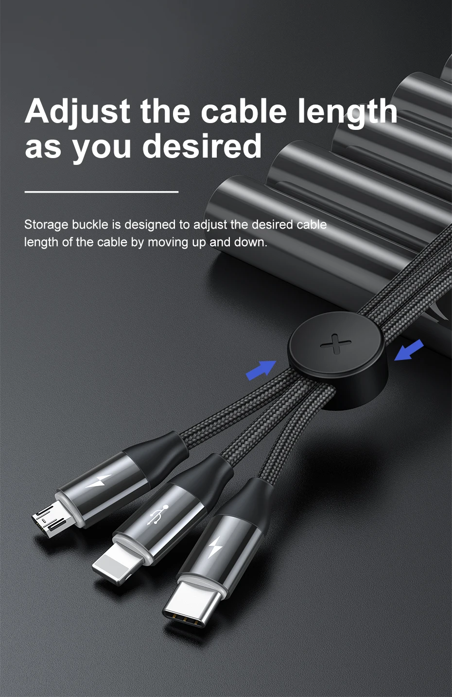 Baseus светодиодный свет 3 в 1 usb зарядное устройство кабель для iPhone samsung huawei xiaomi 8 зарядный кабель системы освещения micro usb type c кабель