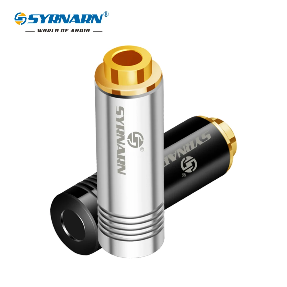2Pcs 4 4mm 5 Pole Headphone Gold Female Plug 4 4 HiFi Earphone Jack Audio Adapter for Sony NW WM1Z Connector Black Silver