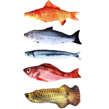 

5 Pcs Catnip Interactive Toy Set Simulation Fish Shape Doll Pet Chew Bite Pillow Natural Material Cat Kitten