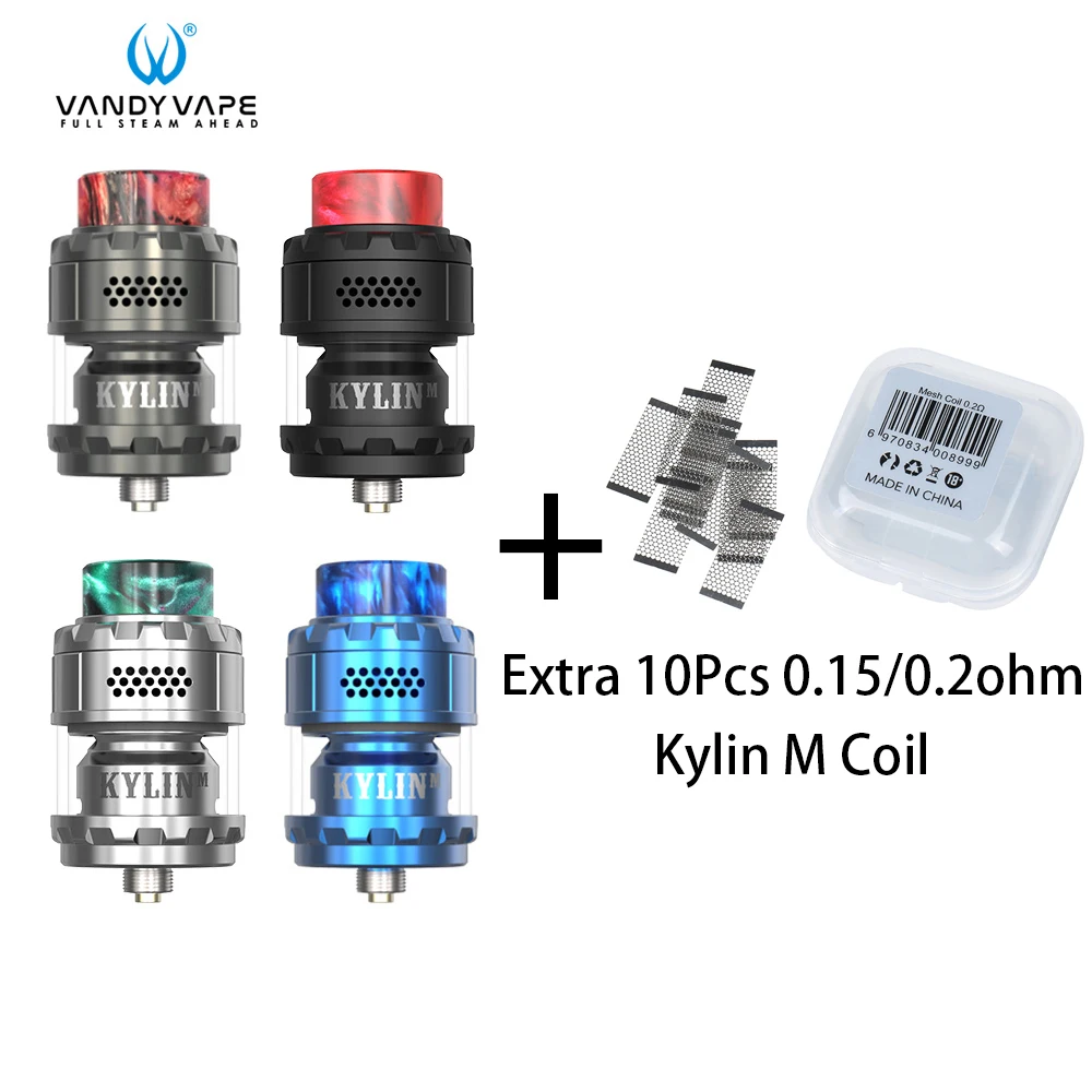 Оригинальный Vandy Vape Kylin M RTA Tank электронная сигарета с дополнительным 10 шт. vandyvape