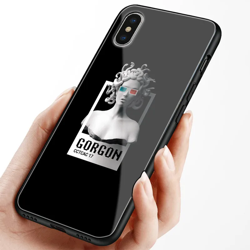 Medusa gorgon Эстетическая статуя из закаленного стекла мягкий силиконовый чехол для