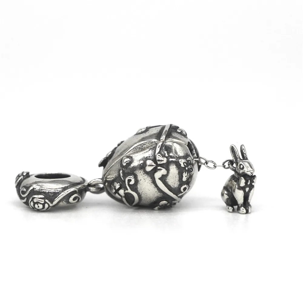 Mistletoe 925 пробы серебряные пасхальные яйца кролик мотаться Шарм европейские ювелирные изделия