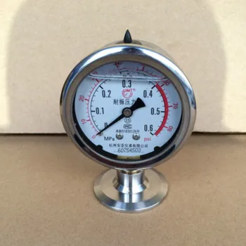 

Sanitary stainless steel 304 pressure gauge clamp chuck type shockproof pressure gauge Quick clamp manometer M14*1.5