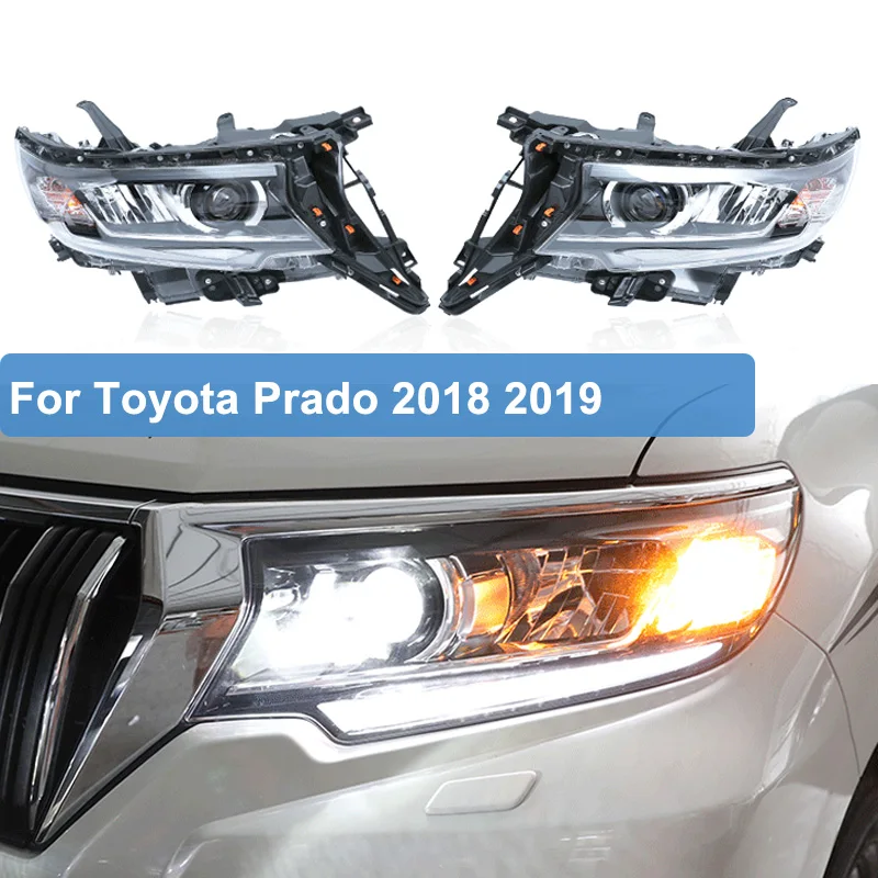 Автомобильный стильный светодиодный фонарь для Toyota Land Cruiser Prado FJ150 LC150 светодиодный DRL динамический сигнал поворота головная лампа в сборе