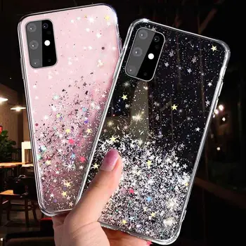 

SUYACS Gradient Glitter Star Phone Case For Samsung Galaxy A51 A71 A50 S10 S9 S8 Plus S10e Note 10 Soft Epoxy Phone Back Cover