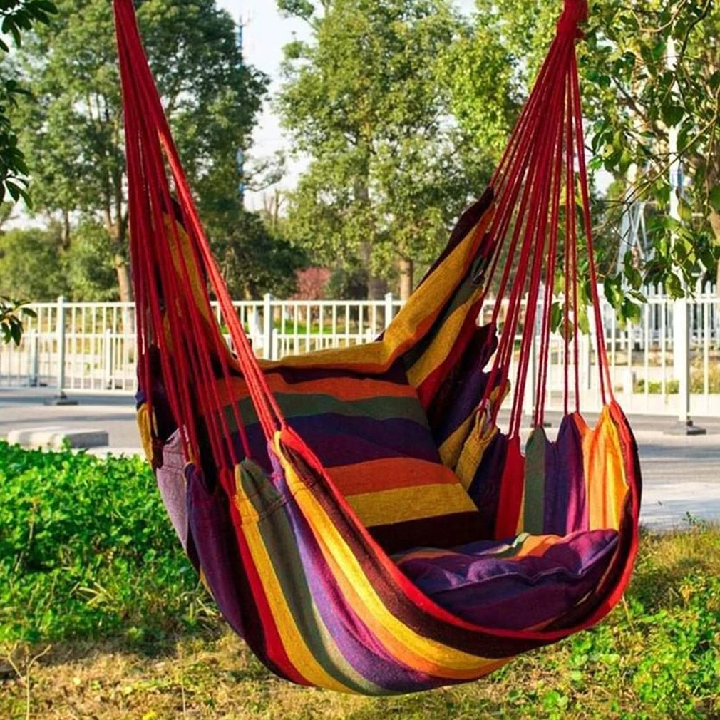 130*100cm Canvas Hanging Hammock Chair Hanging Rope Swing Bed 200kg Outdoor  Garden Porch Beach Chair Seat Bed Travel Camping - Hammocks - AliExpress