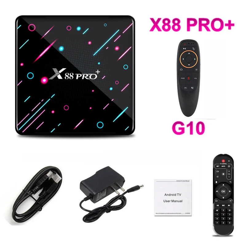 QPLOVE X88 Pro Plus Smart Android tv Box 9,0 OS RK3368 8 Core Chipest и PowerVR G6110 GPU 4 Гб 128 Гб WiFI мультимедийный плеер - Цвет: X88 with G10