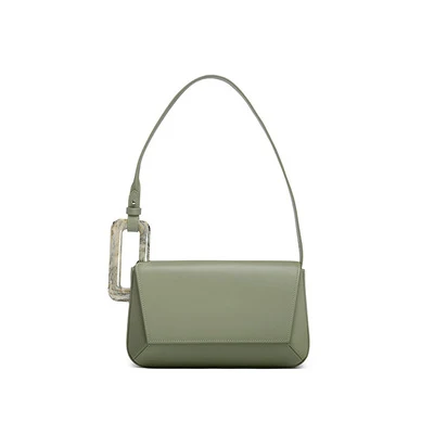 Под старину, акриловый ручкой сумки на плечо роскошные сумки женские сумки Дизайнерские высокого качества PU маленькие сумки с клапаном Ins Bolsas Feminina Sac - Цвет: olive green