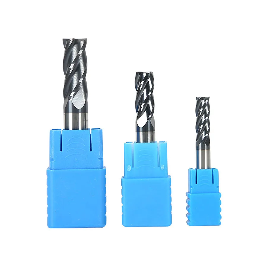 

Tungsten Steel Flat End Mills HRC45 4 Flutes Hardened Black Coating Carbide Straight Shank Keyway Milling Cutter CNC Lathe Tools