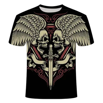 

2020 Horror Skull Men's T-shirt Men's Horror Demon Skull 3D Summer Fashion Tops Round Neck Shirt Clothing 3D
