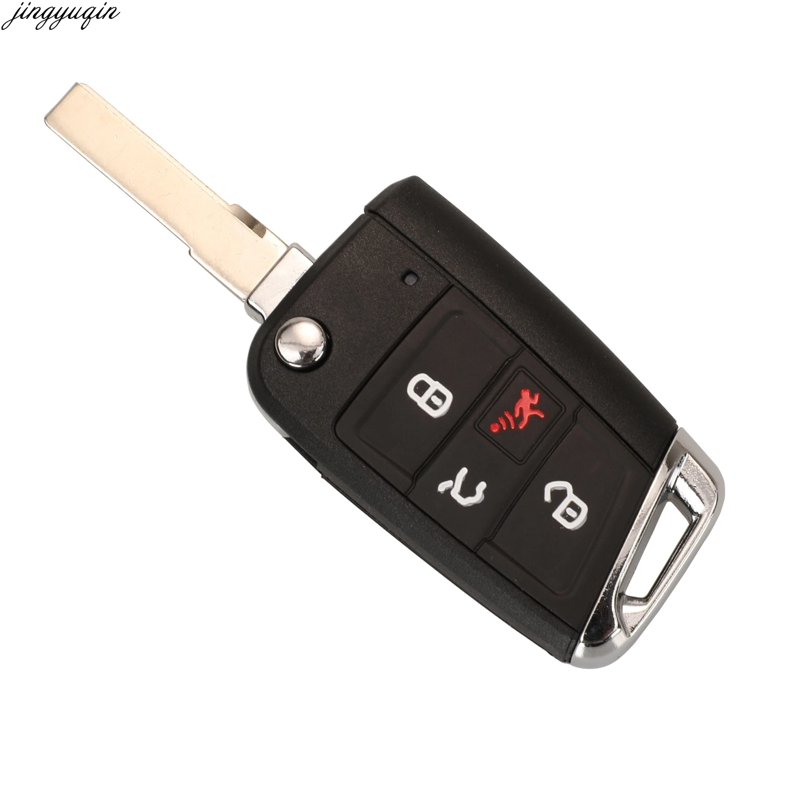 

Jingyuqin чехол для дистанционного ключа от машины Shell для VW Volkswagen 2015-2020 Golf 2017-2020 GTI Tiguan Teramont Tharu Tayron T-ROC 4 кнопки