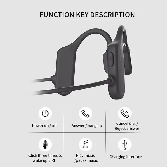 Bone Conduction Headphones Bluetooth 