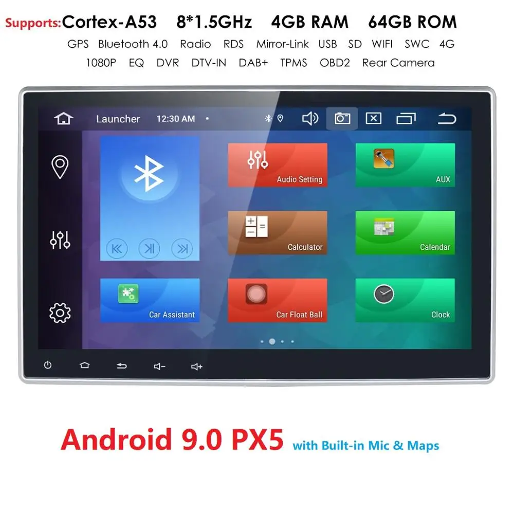 Discount 10.1" 2Din Android 9.0 Universal Car Stereo Radio GPS Navigation No-DVD Support 4G WIFI Bluetooth Mirror Link with 4GB+64GB 0 Discount 10.1" 2Din Android 9.0 Universal Car Stereo Radio GPS Navigation No-DVD Support 4G WIFI Bluetooth Mirror Link with 4GB+64GB 0
