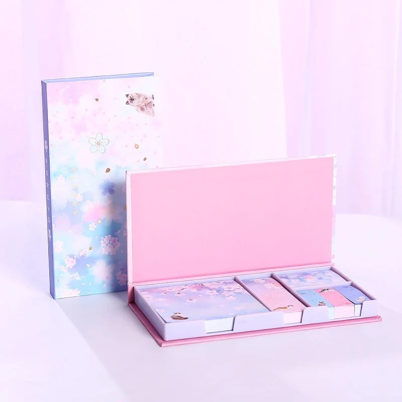 Blue 6 моделей/коробка DIY Kawaii Мультяшные животные кошка блокнот для заметок канцелярские бумажные стикеры школьные принадлежности - Цвет: Blue