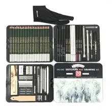Professional 70Pcs Drawing Sketching Set Sketch Graphite Charcoal Pencils Tin Box Wood Pencils Set For Sketching Artist Supplie