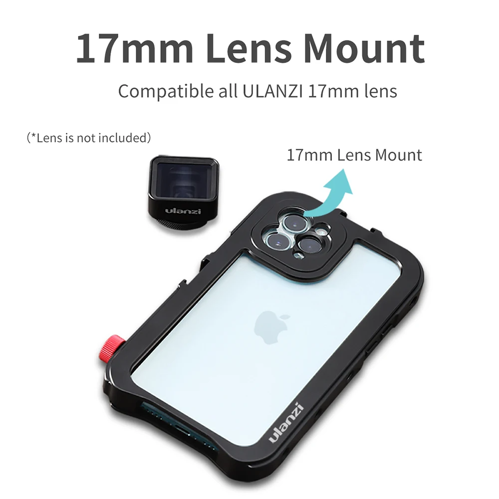 Чехол для телефона Ulanzi с зажимом для телефона с башмаком для iPhone 11/11 Pro/11 Pro Max для 17 мм анаморфных объективов
