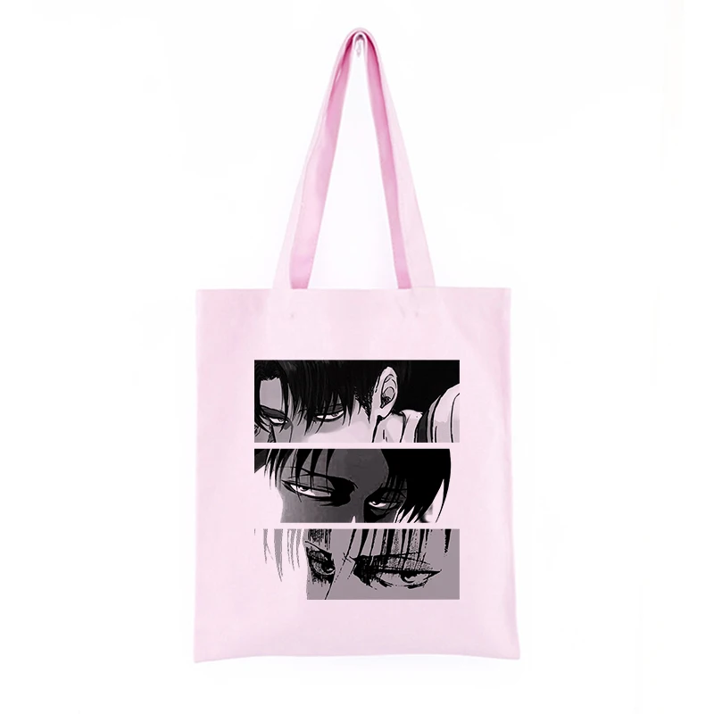 Titans Attack Japanese anime canvas bag large capacity Harajuku female fashion shoulder bag Ulzzang cartoon women shopper bags 