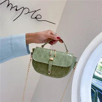 

super fire small bag female 2020 new net red Korean version of the crocodile pattern shoulder messenger bag Western saddle bag