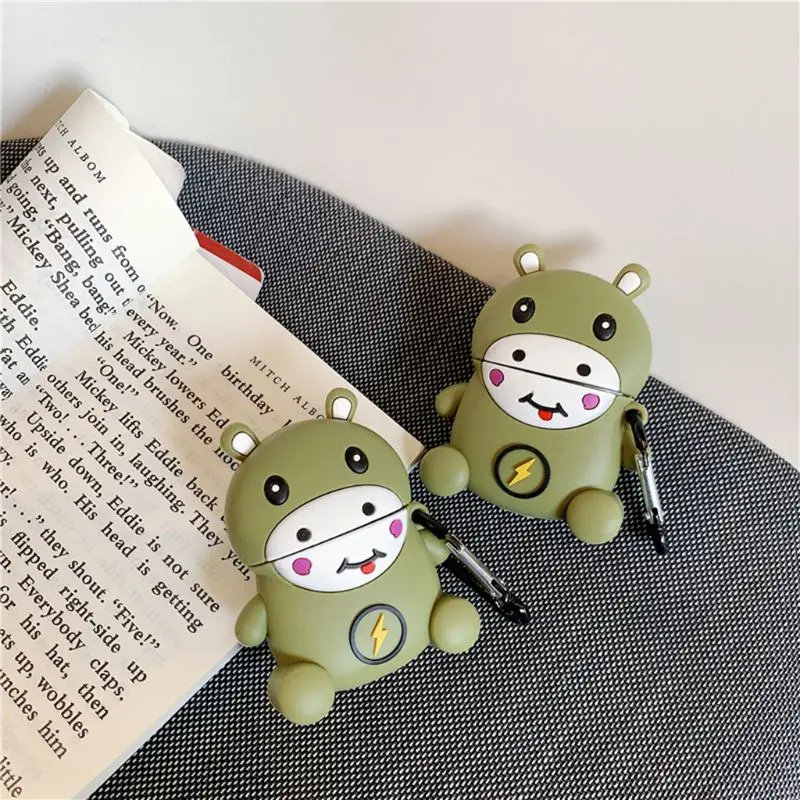 Для AirPods чехол бегемот крышка беспроводной чехол для наушников для Airpods 12