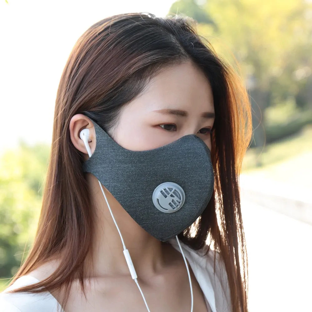 Противопылевая маска для мужчин и женщин, маска против загрязнения рта, дышащая, с клапаном, фильтр из активированного угля, моющаяся, велосипедная маска для лица