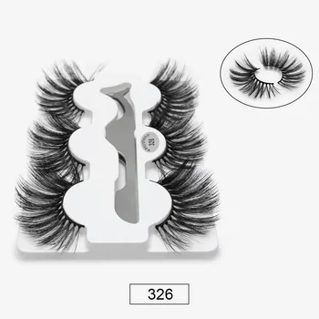 

SEXYSHEEP 3 Pairs 25mm Fake Lashes Natural/Thick Long High Quality Eyelashes Wispy Makeup Beauty Extension Tools