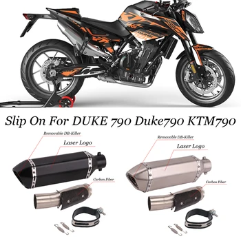 Slip on System for KTM 790 DUKE 790 Motorcycle Exhaust Carbon Fiber Connect Tube Muffler Escape Moto Tip Silencer with DB Killer