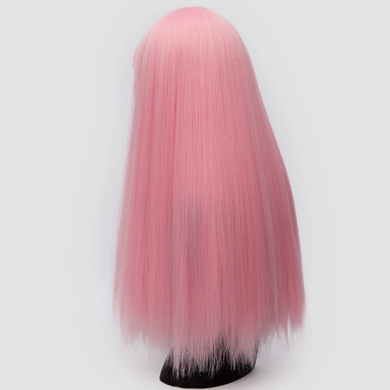 Water pink Женский длинный парик прямые волосы высокая температура шелк синтетические парики белый красный зеленый золотой косплей парик - Цвет: Water pink