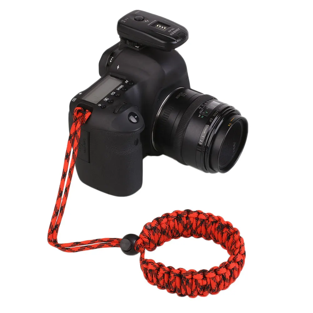 Digital Camera DIY Weaving Hand Belt Anti Losing Droping Resistance Grip Strap - Цвет: Red black