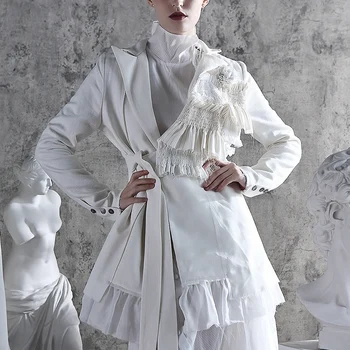 

Women Long Jacket Coat Autumn Winter High Street Woolen Coat