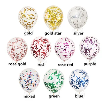 

1 set 10 pcs mixed confetti balloons rose gold Gold stars Confetti balloons for Wedding birthday party decorations helium globe