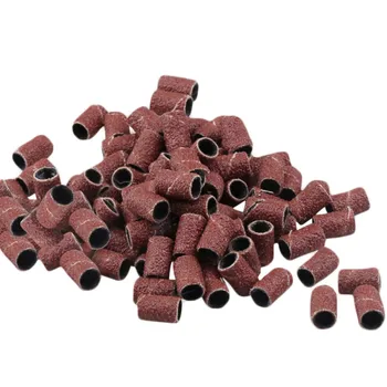 

50pcs/Bag Mounted Cylindrical Grinding Heads Sand Ring Sanding Machine Nail Ring For Nail Drill Manicure Tools 80# 120# 180#
