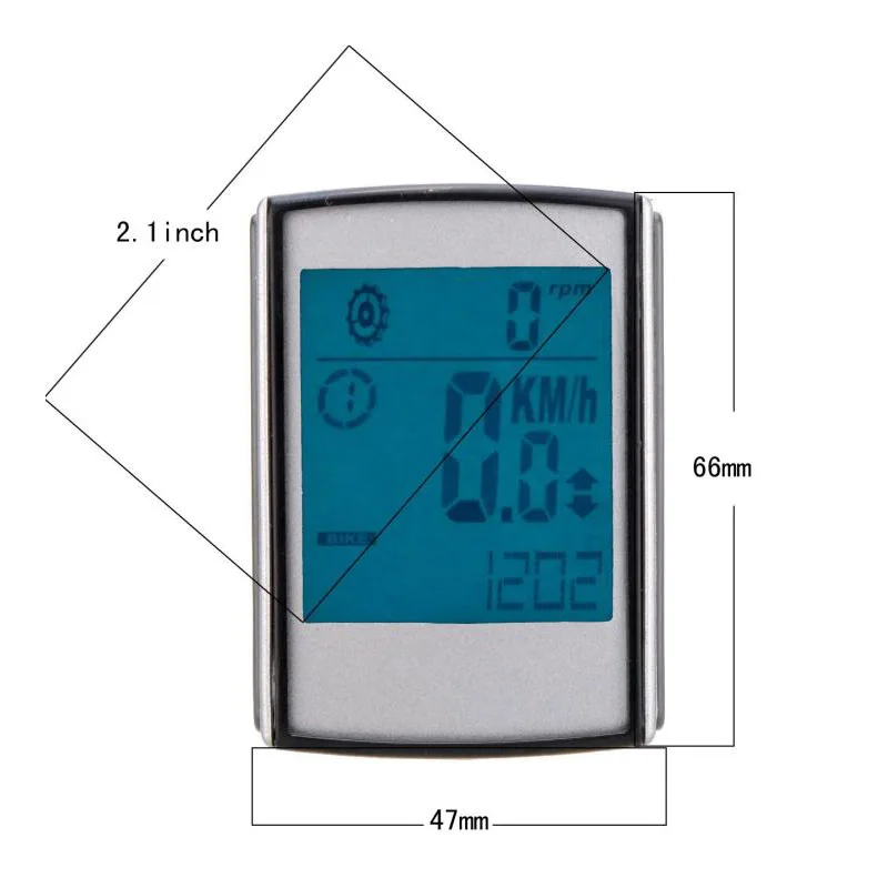 BC235 Многофункциональный беспроводной lcd велосипедный тахометр, компьютер цикла Каденс, водонепроницаемый, ночник, расстояние датчика 130 см No wo