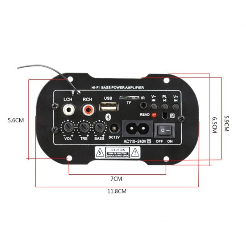 50 Вт/220 В Bluetooth автомобильный сабвуфер Hi-Fi усилитель басов плата MP3 аудио TF USB набор