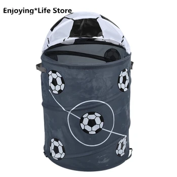 

Football Shape Foldable Laundry Basket Storage Bucket Storage Bucket Polyester Cloth Toy Store