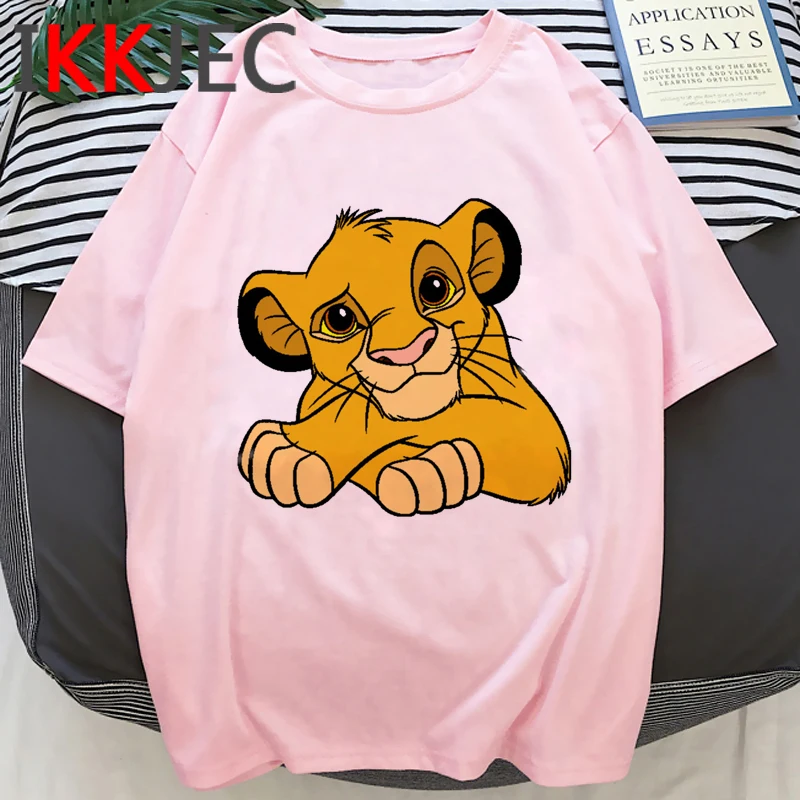 Женская футболка с принтом хакуна матата Kawaii, забавная футболка с рисунком короля льва, милая футболка с аниме «Симба», модные женские футбо... Женская футболка с принтом хакуна матата Kawaii, забавная футболка с рисунком короля льва, милая футболка с аниме «Симба», модные женские футбо...