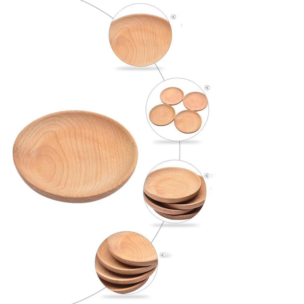 12*12 см круглый деревянный обеденный тарелка японский стиль еда сервировка десерта поднос фруктовый сервер блюда блюдо