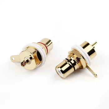 

1 Pair RCA Connector Female Gold Plated Speaker Terminal Audio Adapter RCA Plug Chassis Panel Sockets Connectors Black Red