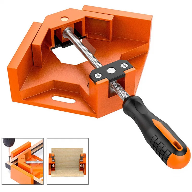 Doweling Aluminum Alloy Right Angle Clamping Tool with Adjustable Swing Jaw Great for Woodworking XINQIAO 90 Degree Right Angle Clamp/Corner Clamp Quick and Precis Drilling Photo Frame 