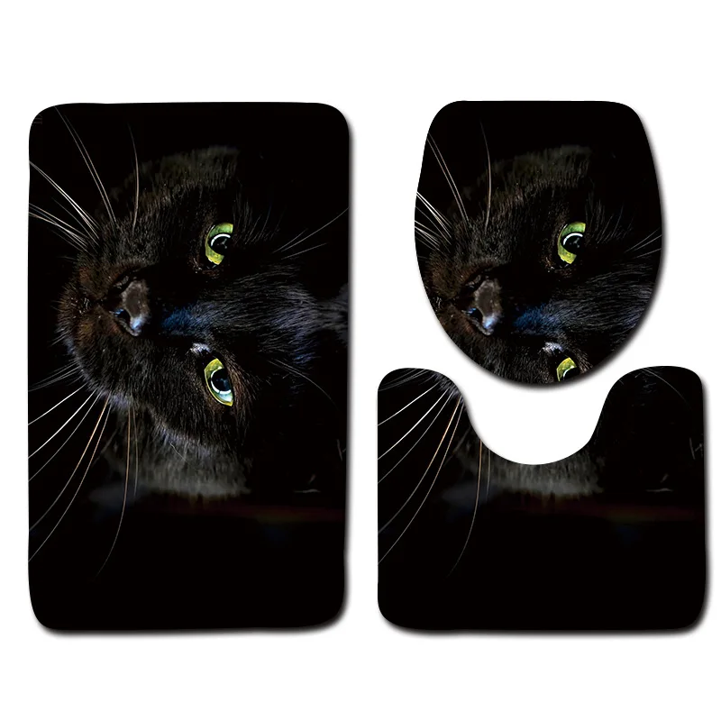 Cat 18 Zeegle HD Кот Печатный 3 шт. микрофибра коврики для ванной комнаты нескользящий пол ковер матрас моющийся Туалет коврики набор крышка - Цвет: Cat 18