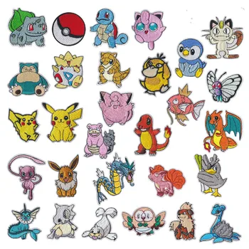 

1Pcs Squriel Pikachu Pocket Iron on Patches UMBREON Movie TV Game Series Cosplay Costume Embroidered Emblem Badge Fan Art