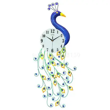 

Peacock clock wall clock living room modern minimalist creative clock mute quartz clock fashion atmosphere wall charts