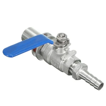 

1/2 Stainless Steel Weldless Ball Valve Kit For Beer Kettle Pot Practical Set