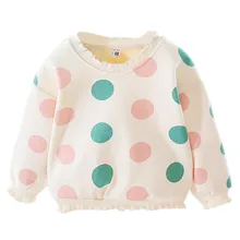 Осенне-зимняя детская футболка; Одежда для девочек; дизайнерские свитера с кружевом; Повседневная Блузка для малышей; утепленная бархатная верхняя одежда с длинными рукавами