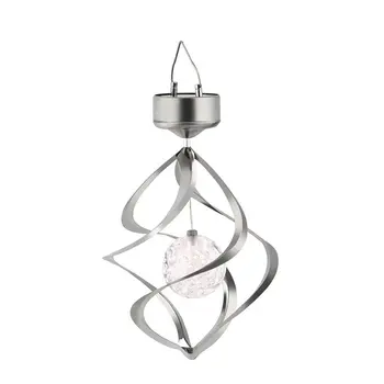 

Color Changing Solar Powered LED Wind Chimes Wind Spinner Outdoor Hanging Spiral Garden Light Courtyard Decoration