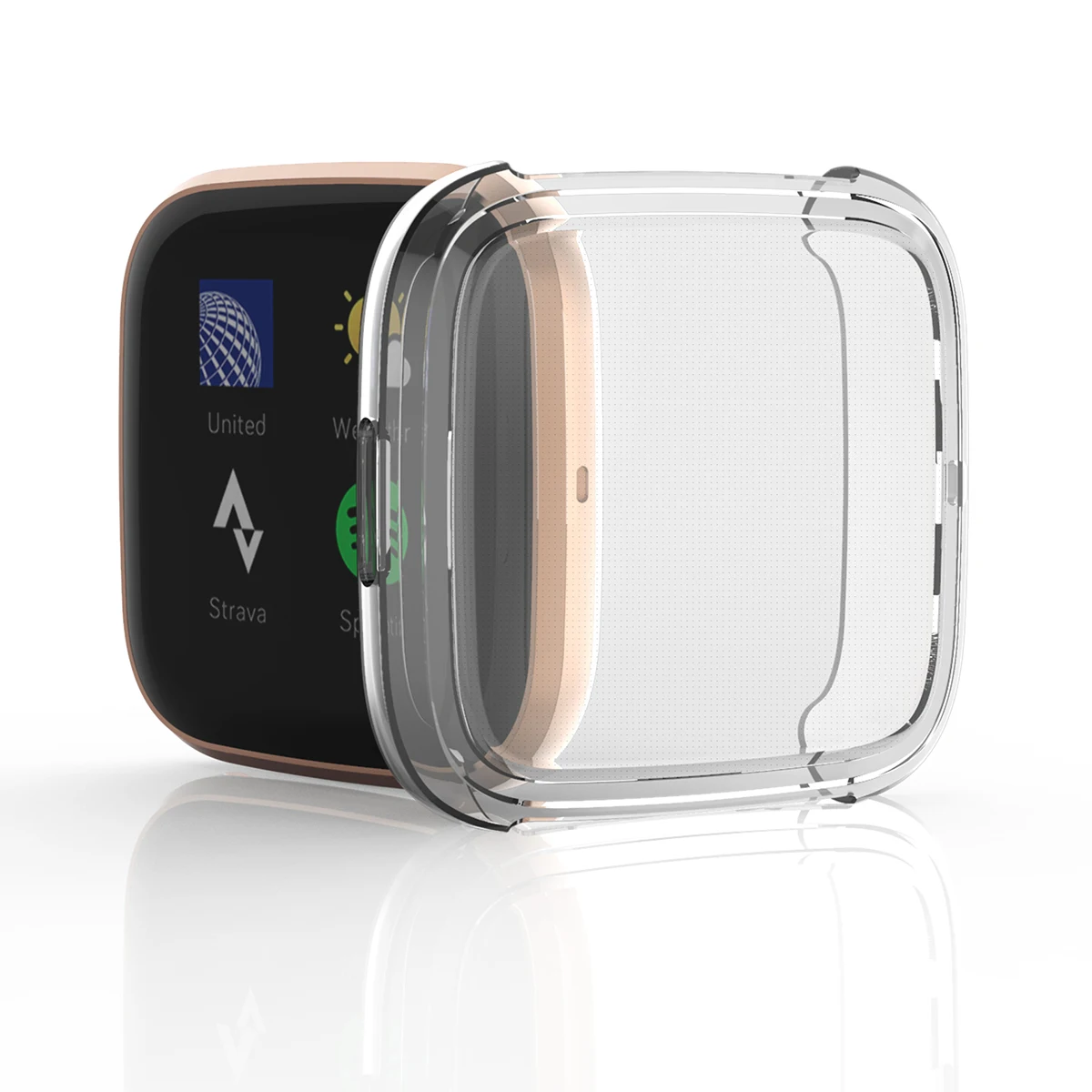 Полный защитный чехол для Fitbit Versa 2, чехлы для часов Fexible, ТПУ, гальваническое покрытие, анти-капля, 360, чехол для часов Fitbit Versa 2, чехол
