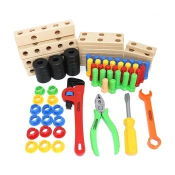

DDG-7 Child Screw Nut Combination Dismounting Tool Platform Multifunctional Wood Building Blocks Intellectual Development Toys
