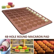 Силиконовые формы DIY формы для выпечки макарон коврик Макарон печь лайнер 48 Отверстие десерт Кухня Торт семья Вечерние