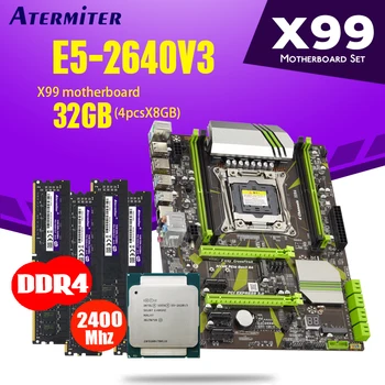

atermiter X99 motherboard set with CPU Xeon E5 2640 V3 4pcs x 8G =32GB 2400MHz DDR4 PC4 memory RAM X79