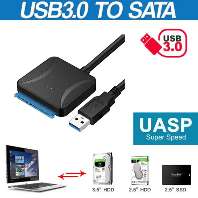 Kuulee USB 3,0 SATA 3 кабель Sata к USB адаптер до 6 Гбит/с Поддержка 2,5 дюймов внешний SSD HDD жесткий диск 22 Pin Sata III кабель