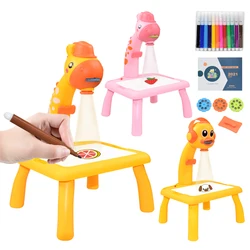 Mini Table à dessin Led pour enfants, ensemble de jouets avec boîte, peinture au projecteur, petite planche à dessin, bureau, jouets éducatifs, cadeaux 